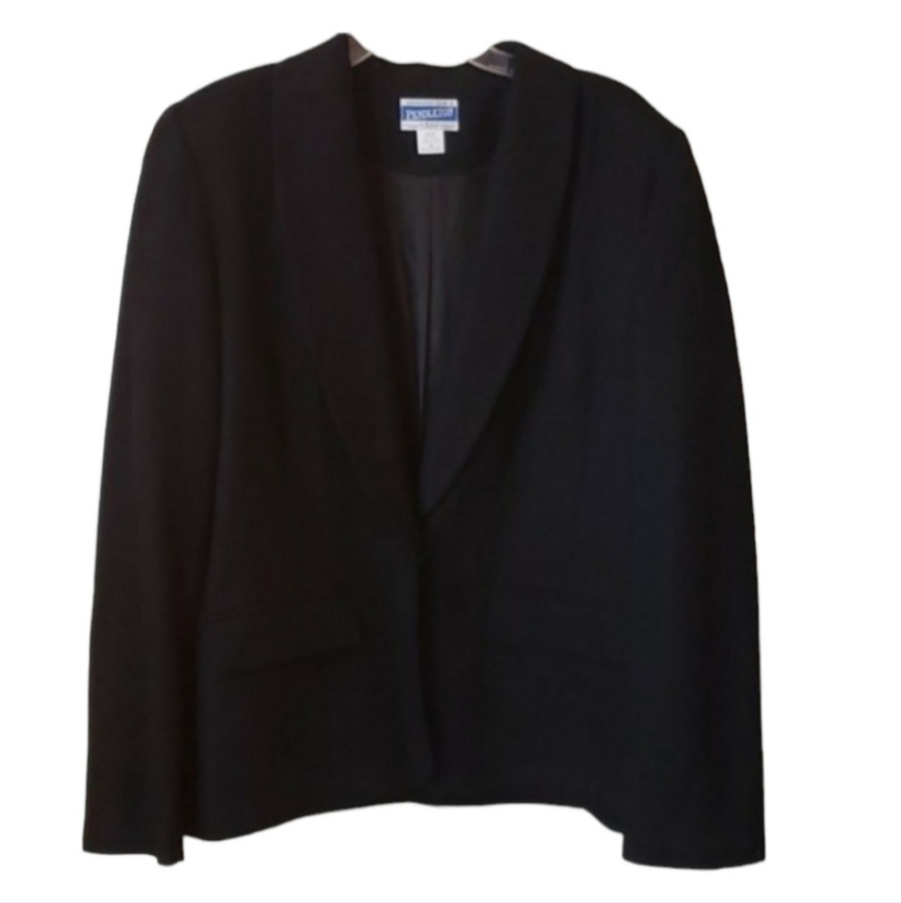 Vintage 1990's Pendleton Black 100% Virgin Blazer 16 Tall